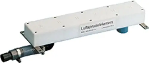 Luftsprudelelement von Grünbeck, flaches weißes Gehäuse mit Anschluss, geeignet für Anwendungen zur Luftbefeuchtung oder -verteilung in technischen Systemen.